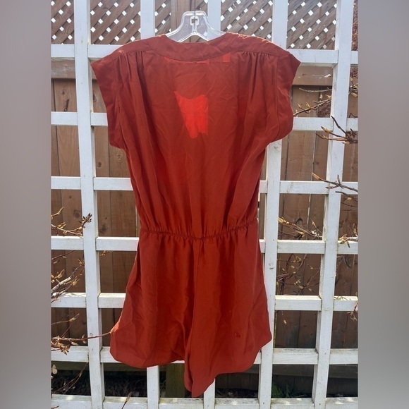 Babaton %100 Silk Romper in Copper Orange - Picture 4 of 5